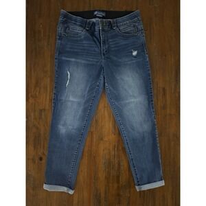 Democracy Absolution Distressed Ankle Skimmer Jeans Women's 12 Blue